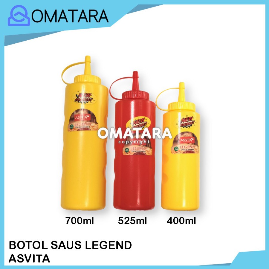 Asvita Botol Saus Minyak Kecap Botol Mayonaise Plastik 400 525 700ml