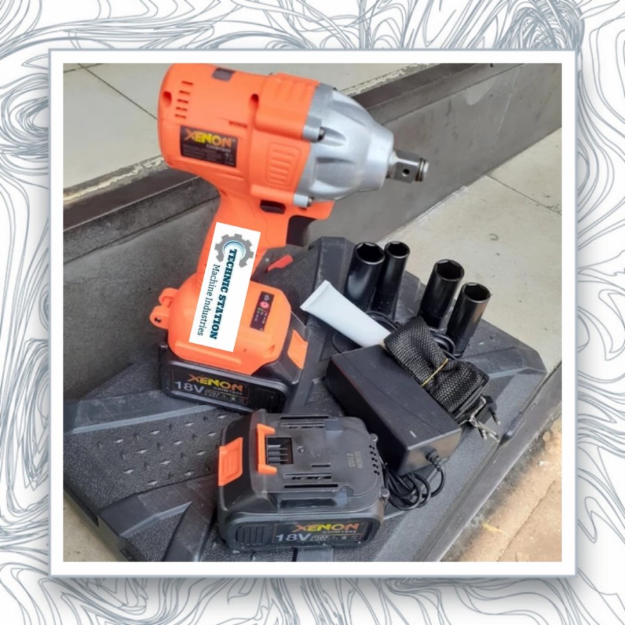 BRUSHLESS CORDLESS IMPACT WRENCH baterai set DC XENON CDIW1845 18V