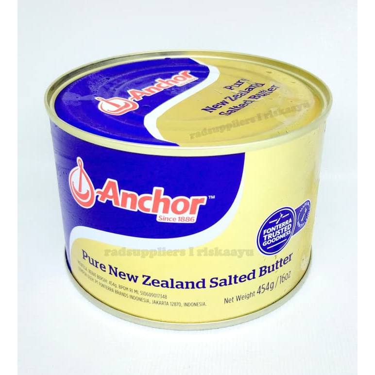 

SUS-126 Anchor Pure NewZealand Salted Butter 454gram- Tinned Butter Salted 454