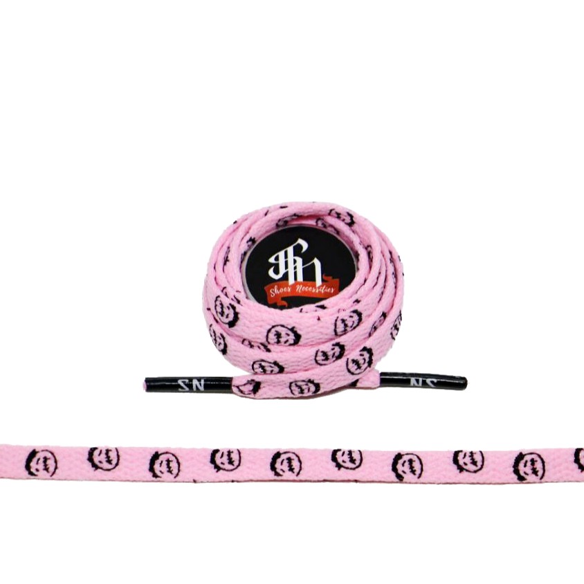 PINK / SMILEY FACE by Travis Scott - Tali Sepatu - Shoelaces - Laces 100CM &amp; 125CM