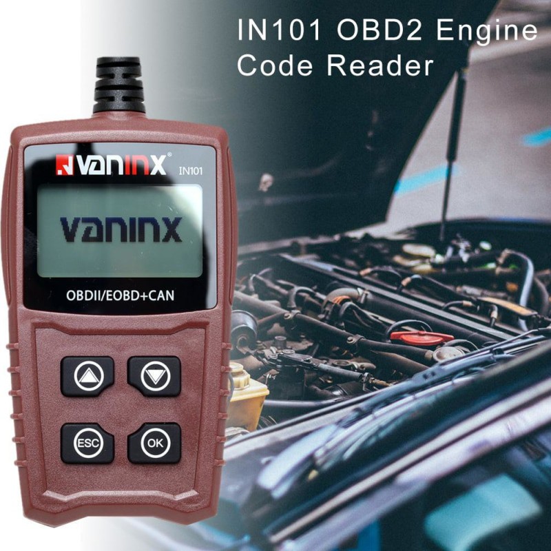 VANINX Alat OBD2 Pembaca Kode Diagnostik Mobil Otomotif Car Engine Scanner Tool - IN101 - Brown