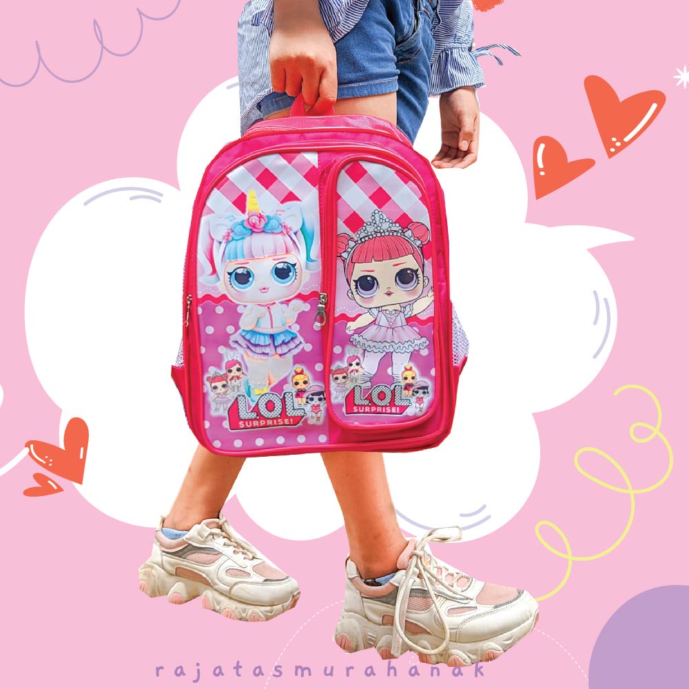 Tas Ransel Anak Perempuan Karakter - Dynamic Two.RTM - PINK + BOTOL