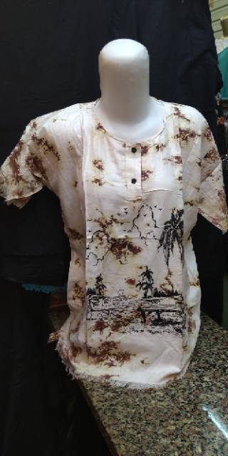 SALE Termurah... Blouse Santai motif Pantai Pohon