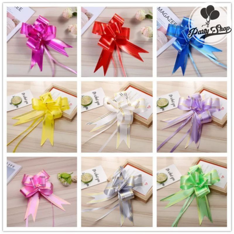 

Pita Tarik Lis Emas 30mm / pita Serut Besar / pita Hiasan Parcel Souvenir Pull Flower Ribbon 30 mm List Gold / pita tarik murah