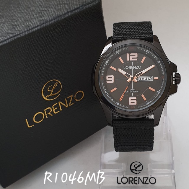 Jam tangan kanvas cowok tanggal-hari lorenzo “ORIGINAL”