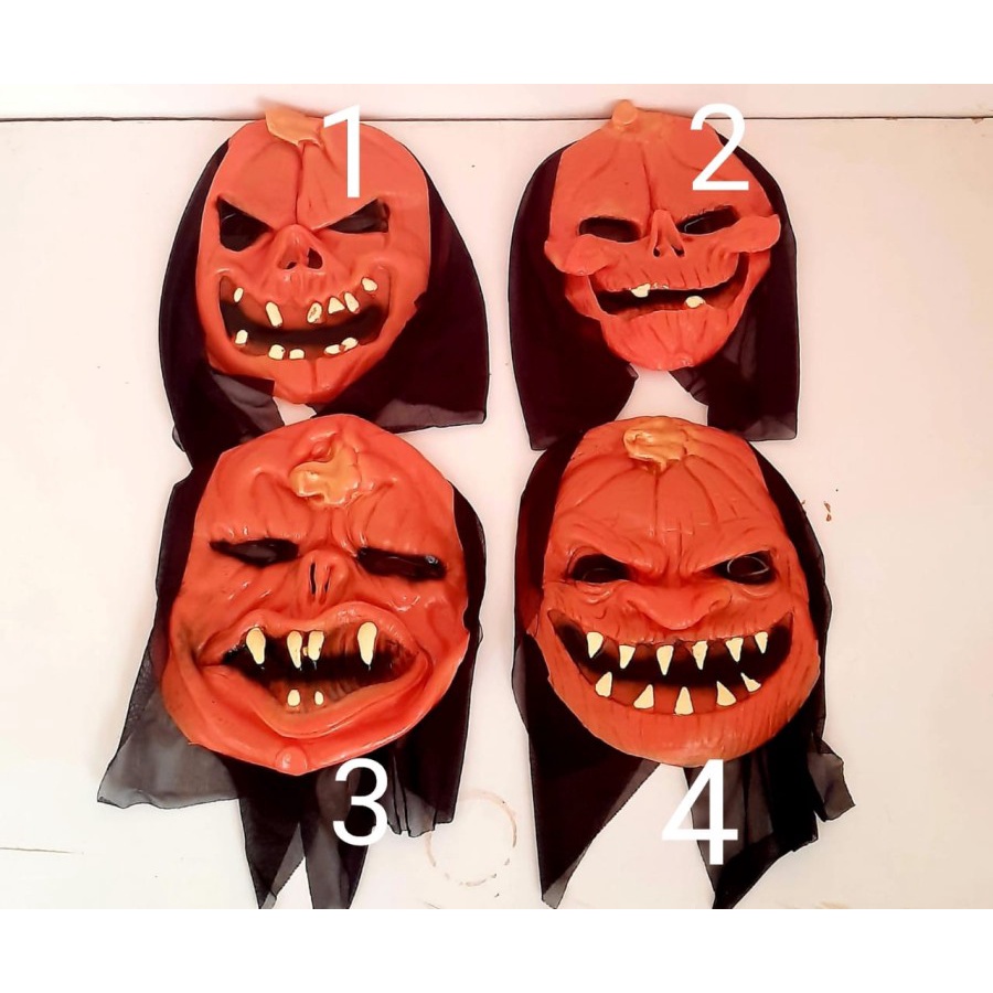 Topeng Latex Pumpkin Party Cosplay Horror Scary Prank Murah Halloween