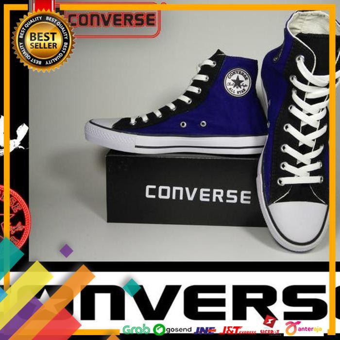 PROMO.. SEPATU CONVERSE ALL STAR BIRU EYELET HITAM ..TERMURAH