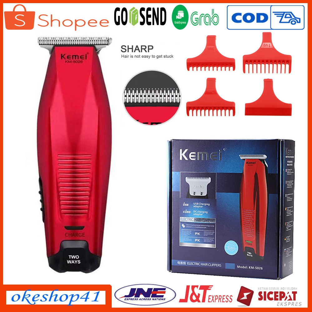 Hair Clipper Kemei Alat Cukur KM-5026 Trimmer Mesin Cukur Rambut Cordless