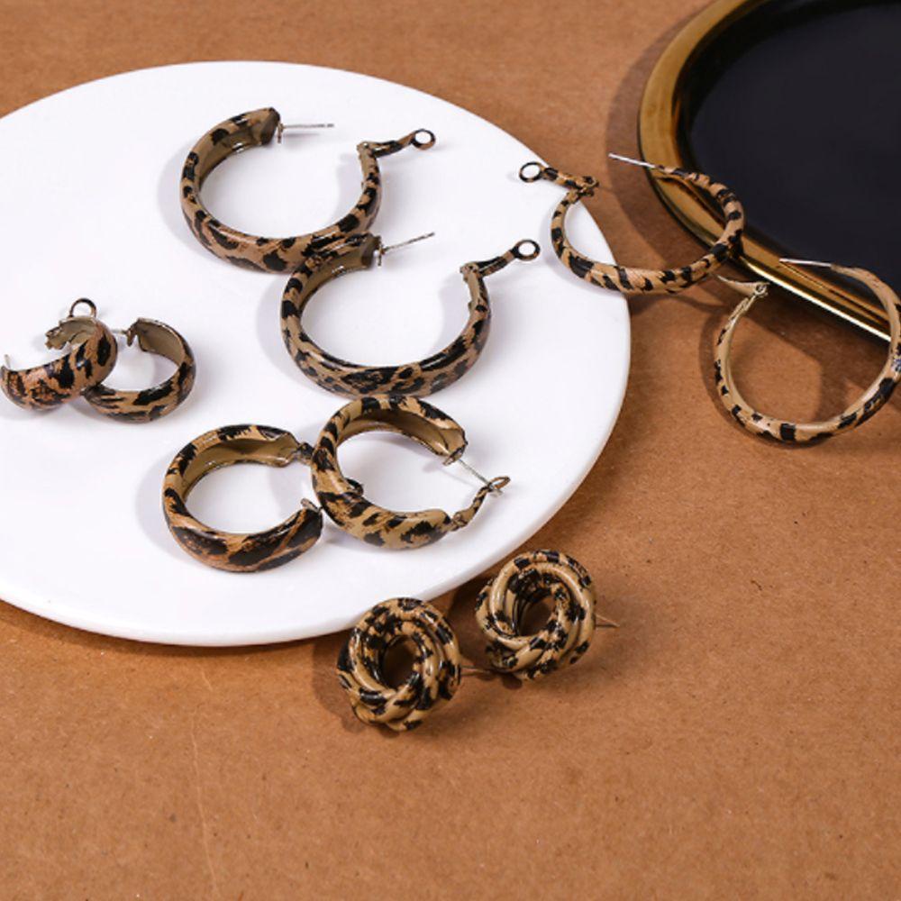 Anting Leopard Nanas Trendi Perhiasan Fashion Baru Menjuntai Stud