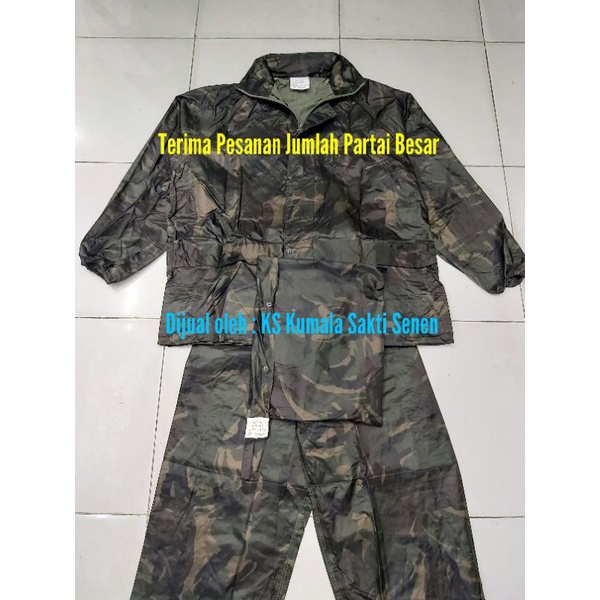 Jas Hujan Setelan Loreng TNI Target Asli |Baju Jas Hujan|Raincoat Target|Kaos Kaki PDH PDL Loreng Target|Payung Loreng Target