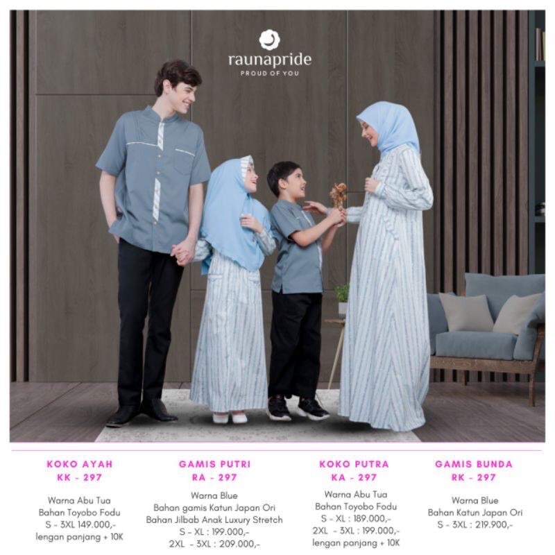 Sarimbit Keluarga Terbaru 2021 / Rauna Sarimbit 297 / Fashion Muslim / Rauna Gamis Terbaru RK297