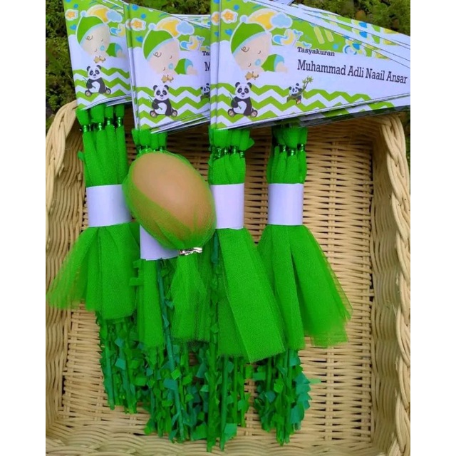 Tempat Telur Bendera Foto + Tile Tasyakuran Cukuran Aqiqah Bayi