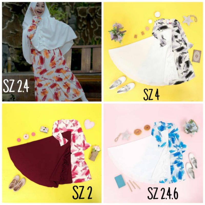 Gamis Syar'i Anak Flowkids premium murah bagus keren simple