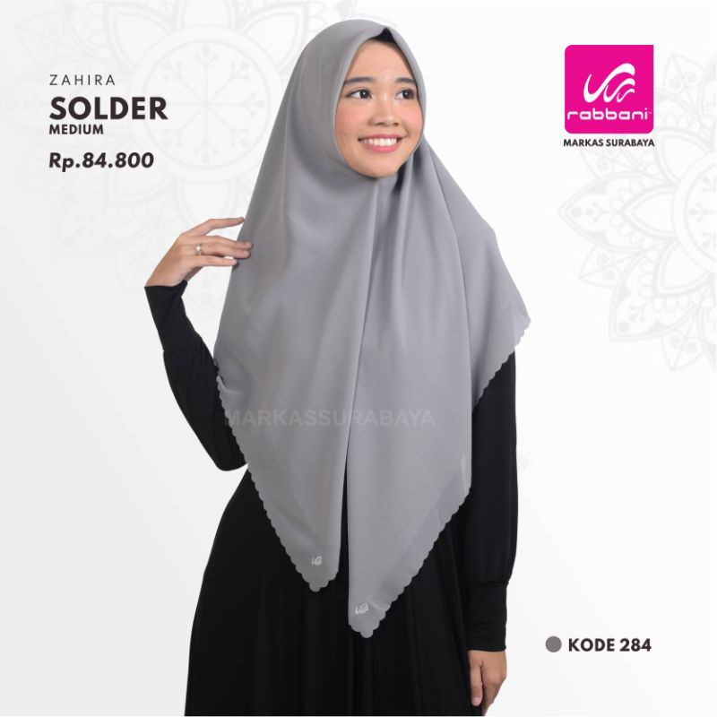 RABBANI - KERUDUNG SEGIEMPAT SOLDER UKURAN M / ZAHIRA SOLDER M