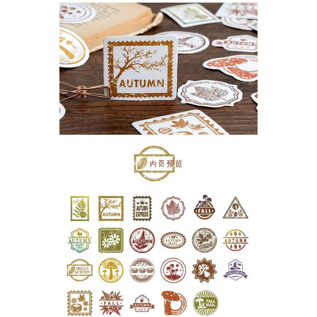 46pcs/set Stiker Motif Daun Kreatif Untuk Diary/Kantor/Kalender