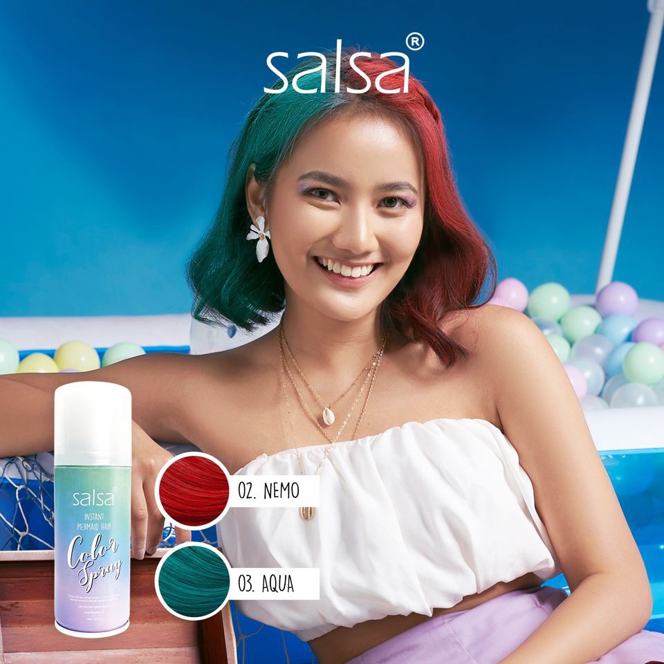 ✿ELYSABETHME✿ Salsa hair color spray mermaid temporary pewarna rambut semprot