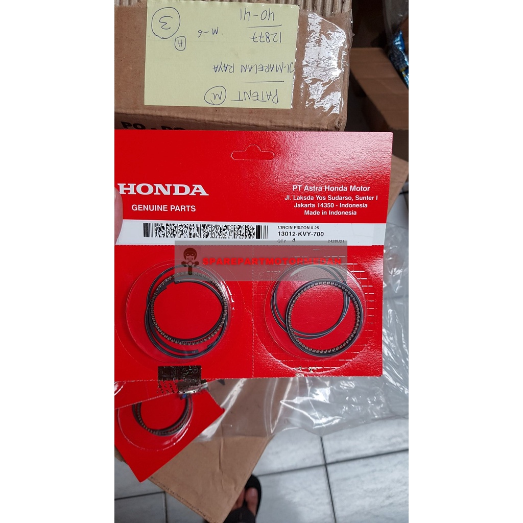 Ring Piston Seher Beat Karbu Scoopy Karbu Spacy Karbu Oversize OS 25 Original Honda 13012-KVY-700
