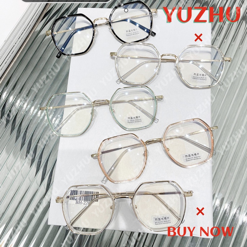 (YUZHU) COD Fashion Baru Gaya Korea Kacamata Retro Anti Cahaya Biru Unisex