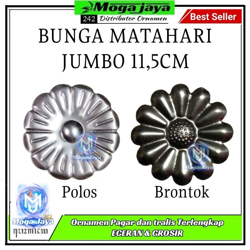 bunga matahari jumbo 11,5cm ornamen tralis pintu pagar