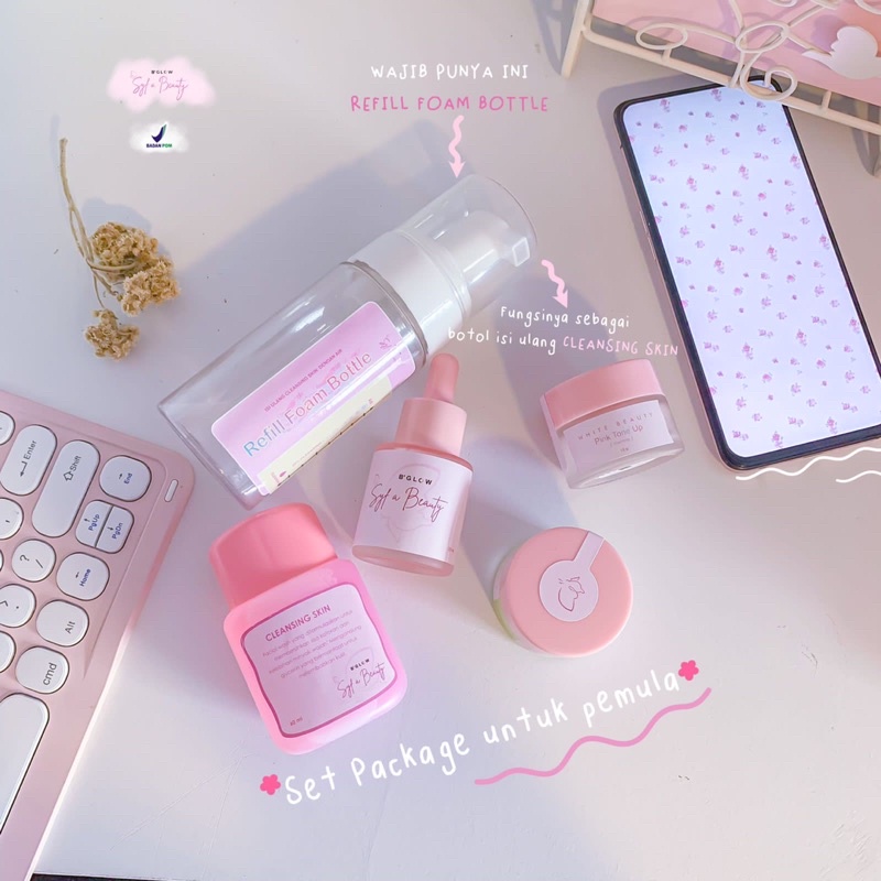 Skincare Bglow brightening PAKET PEMULA/new beautyglow bpom/ KEMASAN BARU /Paket glowing/pemutih wajah/BG/paket acne/paket skincare /skincarebpom-3
