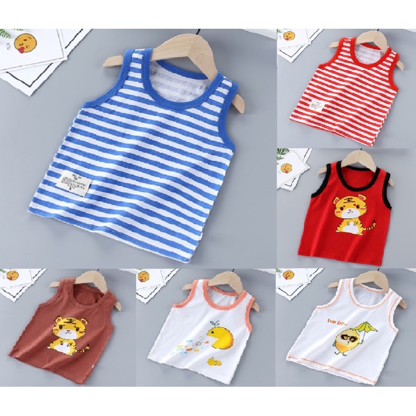 KAOS SINGLET BAJU ANAK LAKI PEREMPUAN SAMPAI  8 TAHUN IMPORT CEWEK COWOK