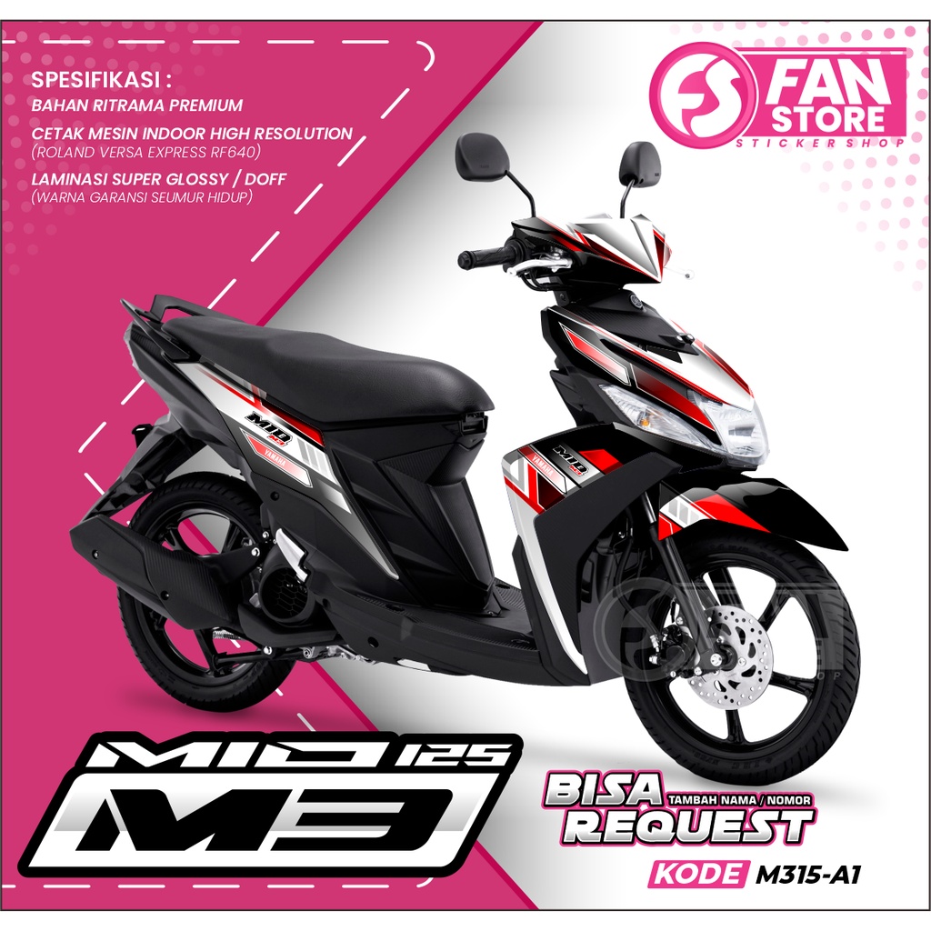 Decal Mio M3 Full body Striping MIO M3 125 Sticker Mio M3 2015 Decal Mio M3 Racing