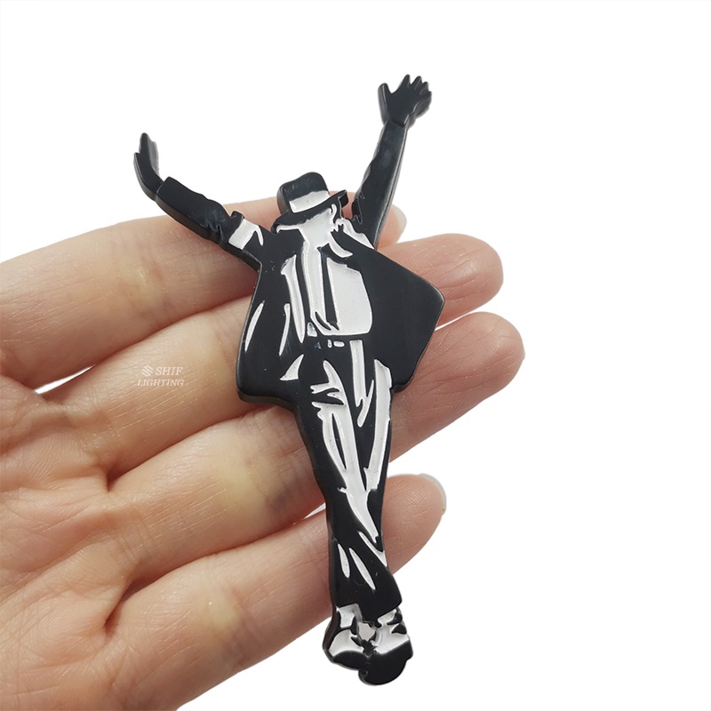 1pc Stiker Logo Michael Jackson MJ Bahan Metal Untuk Dekorasi