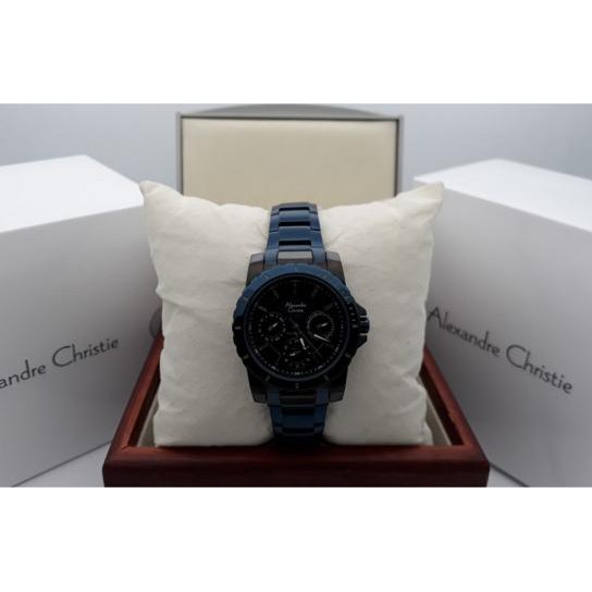 Jam Tangan Alexandre Christie AC 6141 Black Blue Navy Original