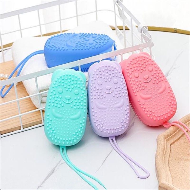 SIKAT MANDI DISPENSER SILICON / SHOWER BRUSH / SIKAT SILICONE LEMBUT DISPENSER / SPONGE MANDI 2 SISI