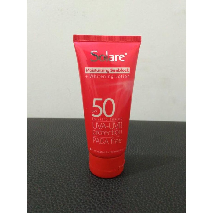 SOLARE SPF 50 75 GRAM MOISTURIZING SUNBLOCK + WHITENING LOTIO