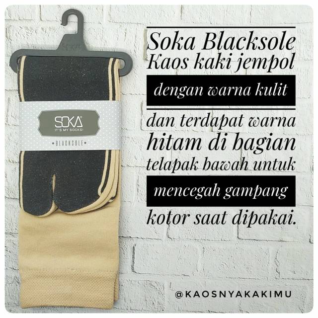 Kaos Kaki Jempol Polos Soka Jempol Telapak Hitam Blacksole | Kaos Kaki Hijab Muslimah