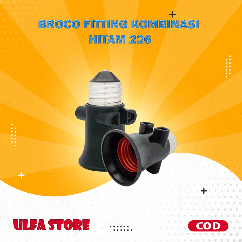 BROCO FITTING KOMBINASI HITAM 226 (HARGA GROSIR) FITING SAMBUNGAN \ alat listrik perkakas lengkap