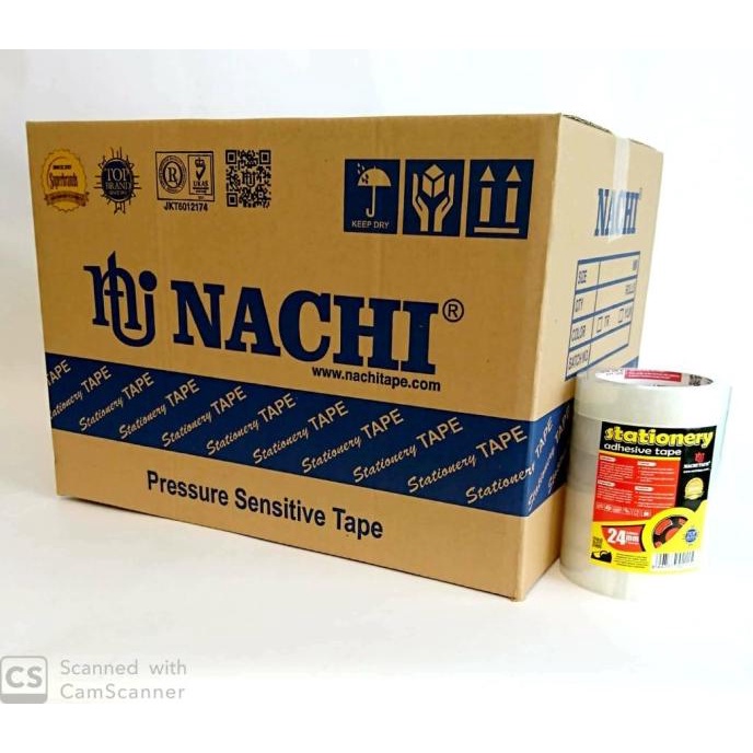 

(Dus) Nachi Selotip Stationery Nachi Transparant 24mm x 72 yard 1 Inch