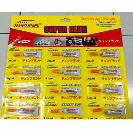 

SUPER GLUE MERK HANDSOME 1 LEMBAR ISI 12 PCS