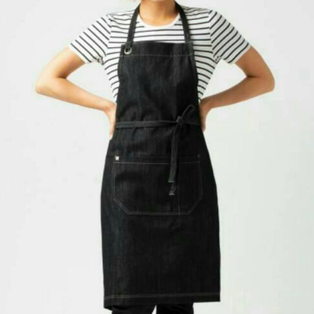 Apron Barista Custom Bartender Celemek Masak Dapur Pria Wanita Original