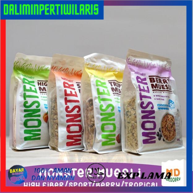 

BISA COD Monster Muesli - High Fibre/Tropical Muesli/Sport (700gr) | Berry (600gr) | Made in