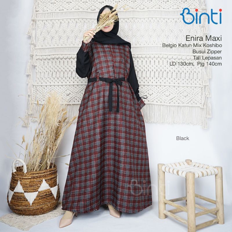 ENIRA MAXI BIG SIZE LD 130 PB 140 ORI BY BINTI Busui bahan belgio katun mix koshibo