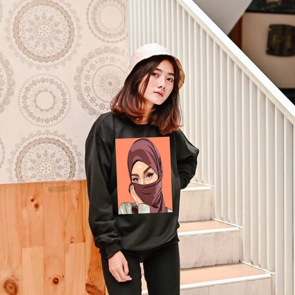 (bisa cod) girls hijab-baju lengan panjang wanita/baju tren gambar hijab-baju distro-kaos panjang te