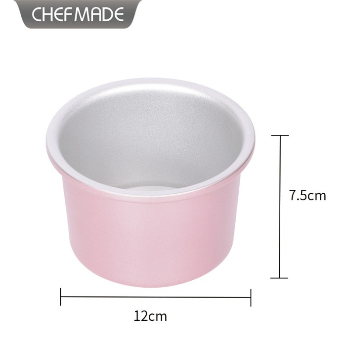 Chefmade 4&quot; round cake pan removable botton WK9885 pink / loyang bulat/ loyang