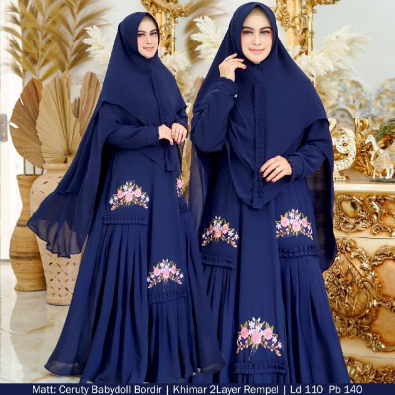 DRESS PESTA GAMIS SYARII RARITY  BORDIR ASLI TANAM