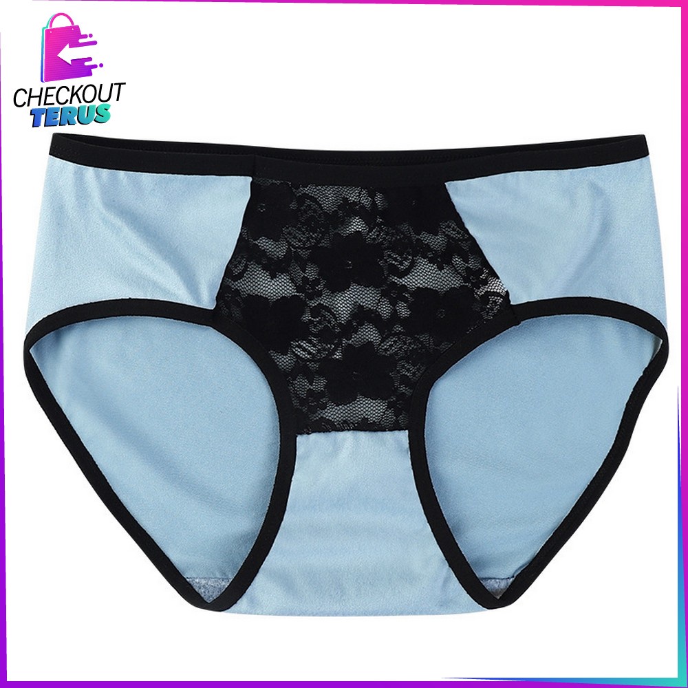 CT P130 Celana Dalam Wanita List Hitam Renda Bunga Motif Polos Kolor Dewasa Undies Wanita Import