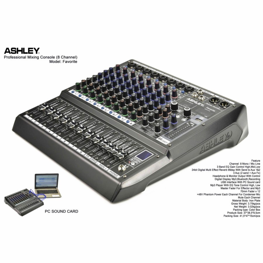 A Mixer Audio ASHLEY FAVORITE 8 FAVORITE8 8channel Soundcard Original