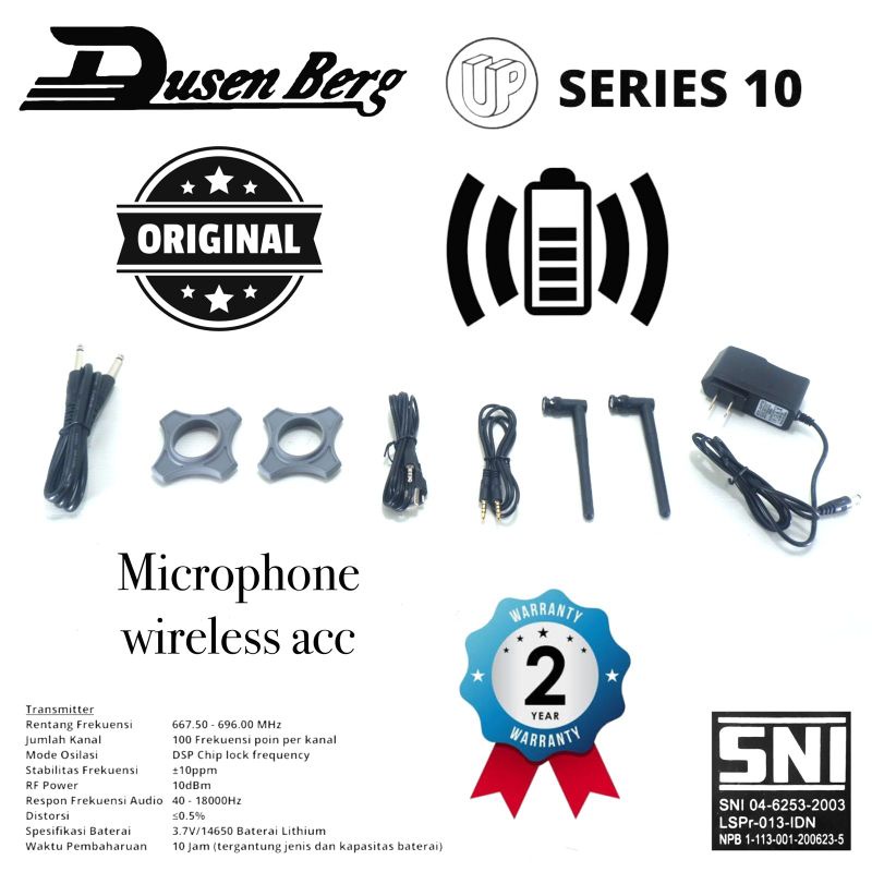 Mic Wireless DUSENBERG 10 Series Bisa Charger 2 Mic Handheld Original