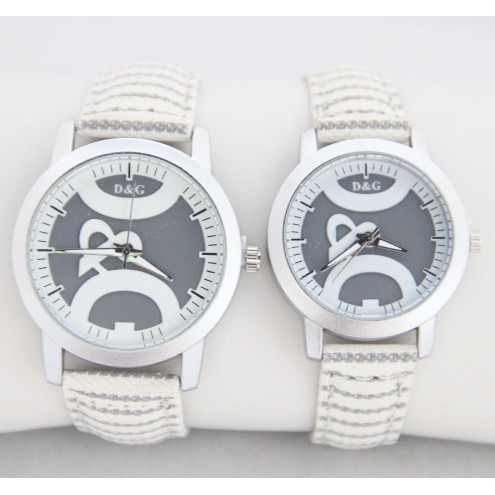 Jam Tangan Kado Pasangan D&G Couple Leather Grey