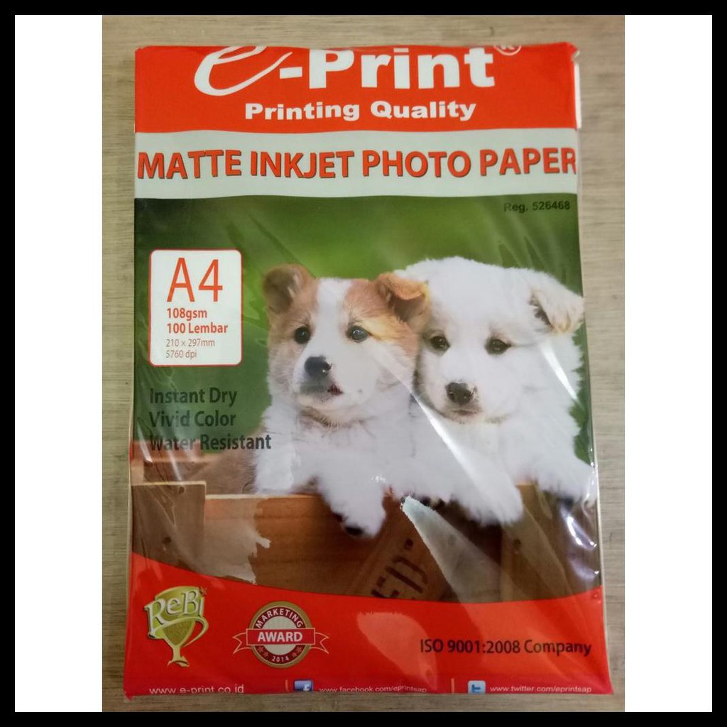

{BISA COD} PERPACK Eprint Matte Inkjet Paper Paper A4 108gsm GUK-GUK BIG SALE Kode 204