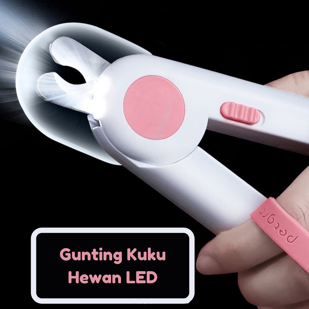 Gunting Kuku Anjing Peliharaan dengan Lampu LED Safety Cat Pet Nail Cutter Mesin Gunting Stainless Steel