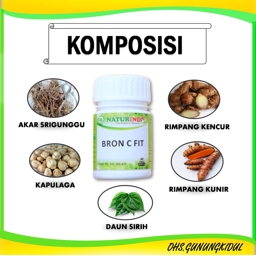 Obat Batuk Berdahak Kering Menahun Obat gurah paru paru2 suara sesak nafas Tbc Bronkitis Obat Gurah Sinusitis Herbal Bron c fit 100% Original BPOM-4