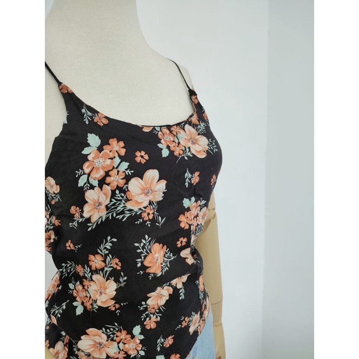 SL319 - Atasan Tanktop Floral Atasan Sleeveless Korean