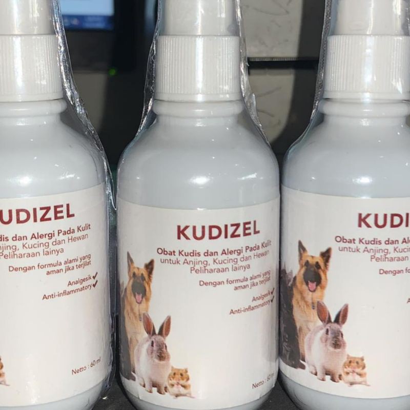 Obat Kudis dan Alergi  KUDIZEL 60ml buat kucing anjing kelinci