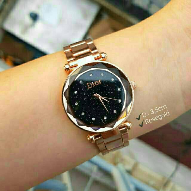 Jam Tangan Wanita Murah Permata Belimbing Rantai Mata Kecil / Ready 3 Warna